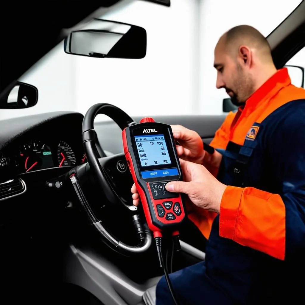 Autel Scanner diagnosing a European Car