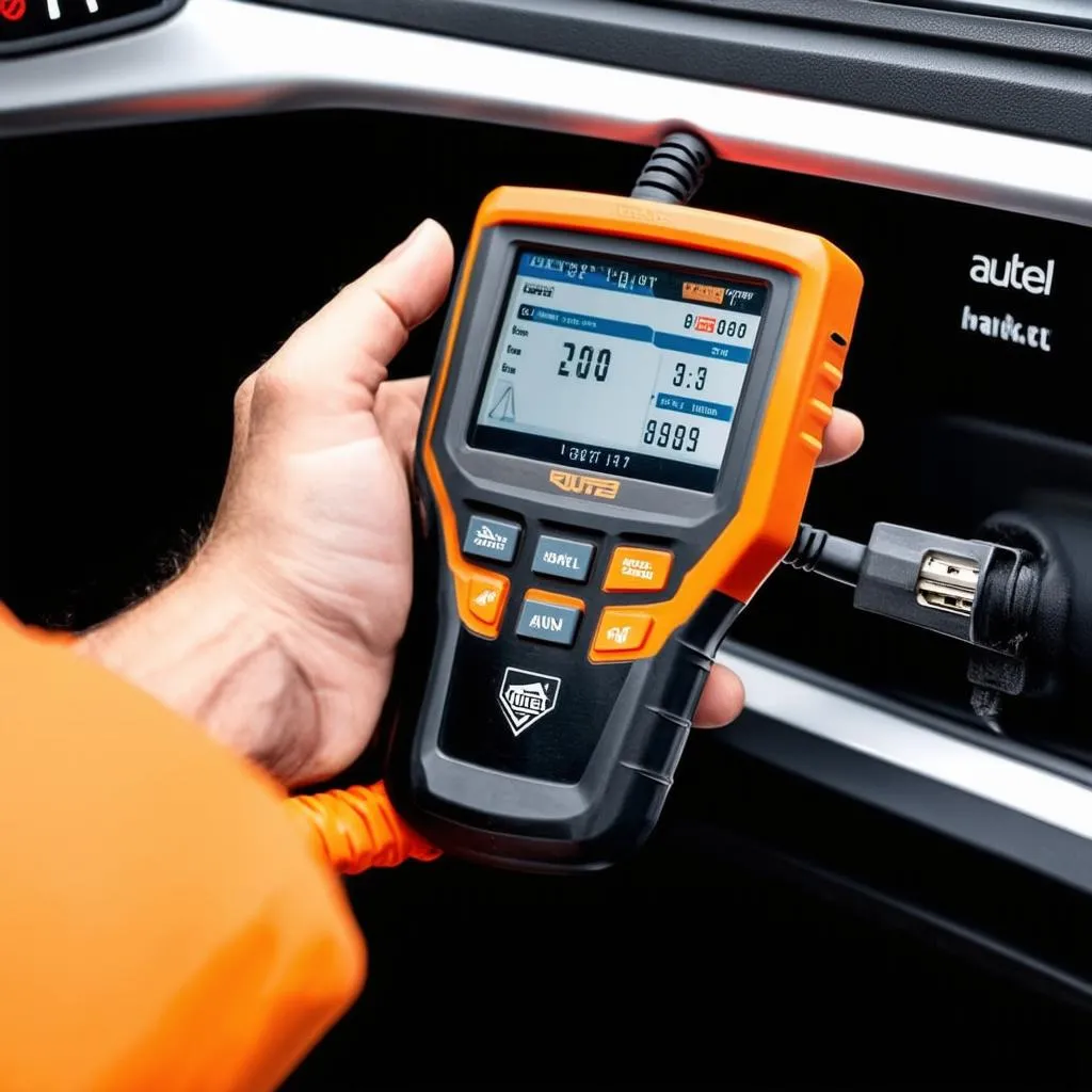 Mechanic using Autel Scanner