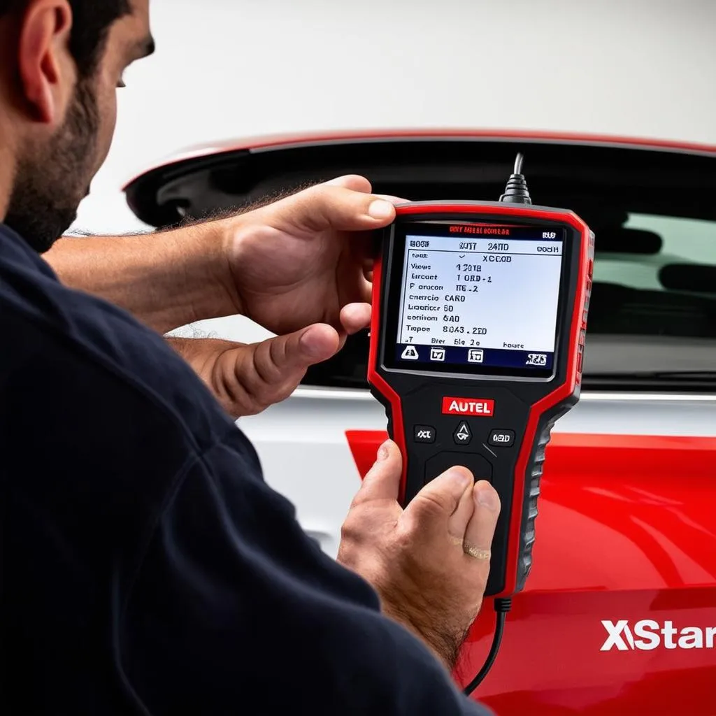 Autel X-Star being used to diagnose a car's electrical system