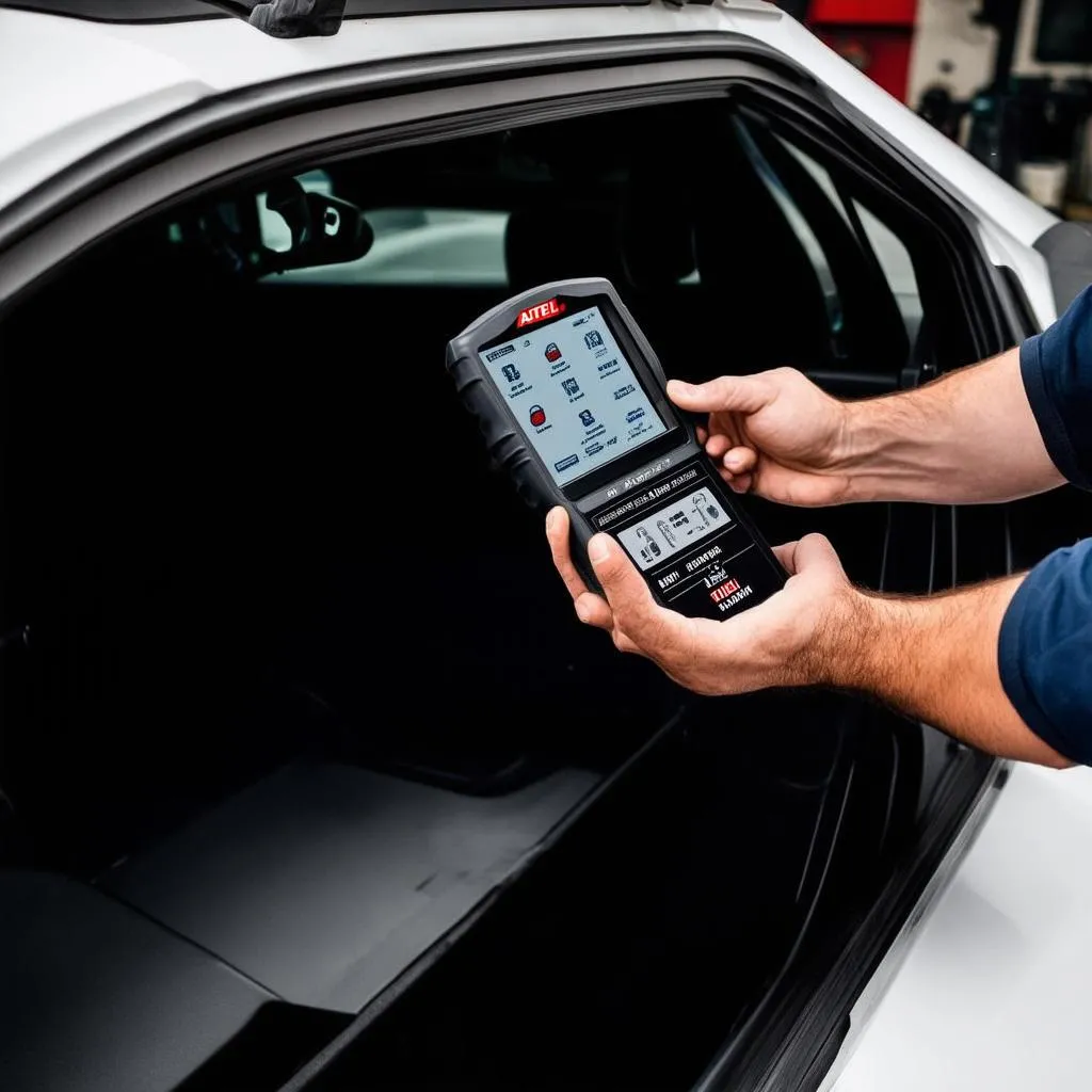 Autel Scanner diagnosing a car