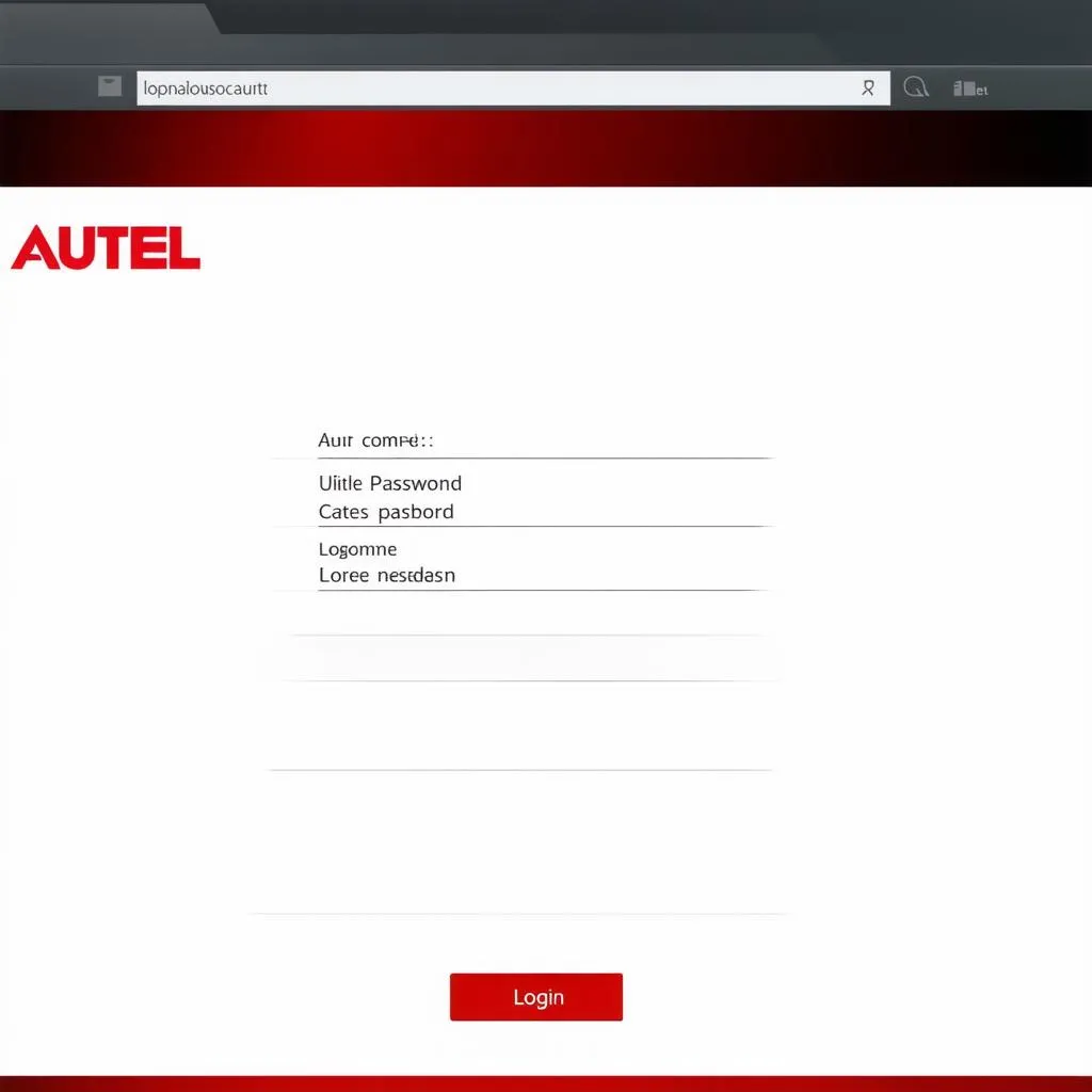 Autel Scanner Login Screen