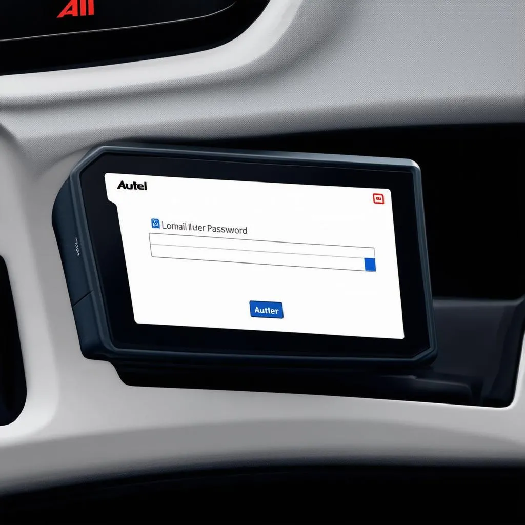Autel scanner displaying the login screen