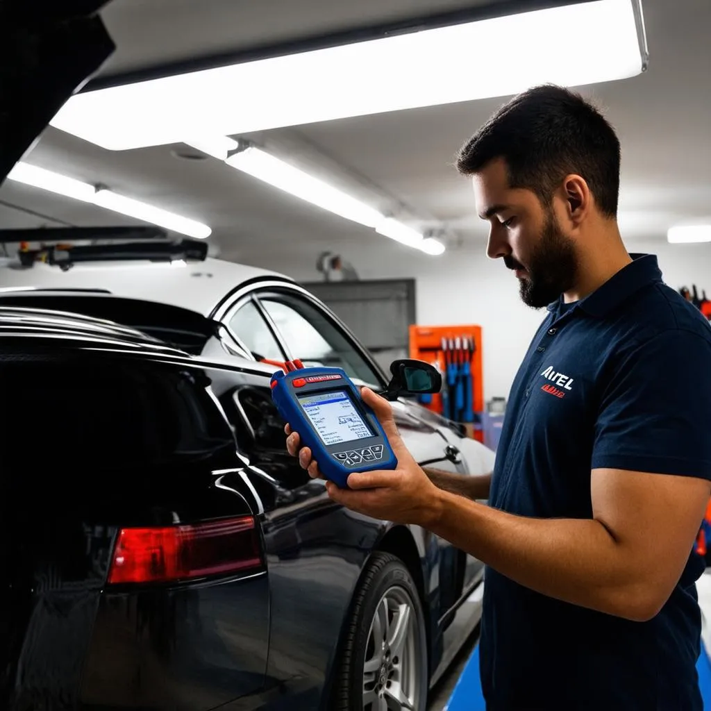 Autel Scanner in a Garage