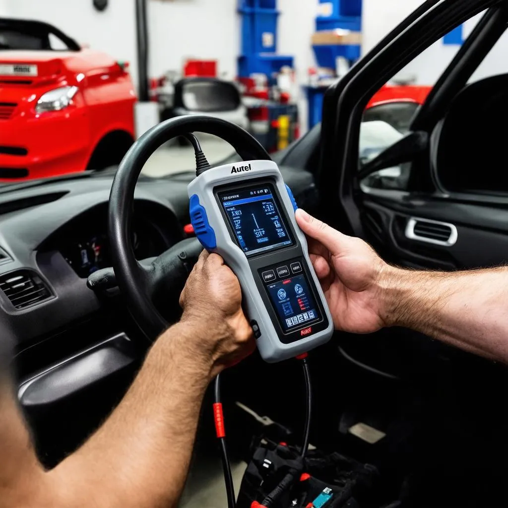 Autel Scanner in a Mechanic Shop in Mexico