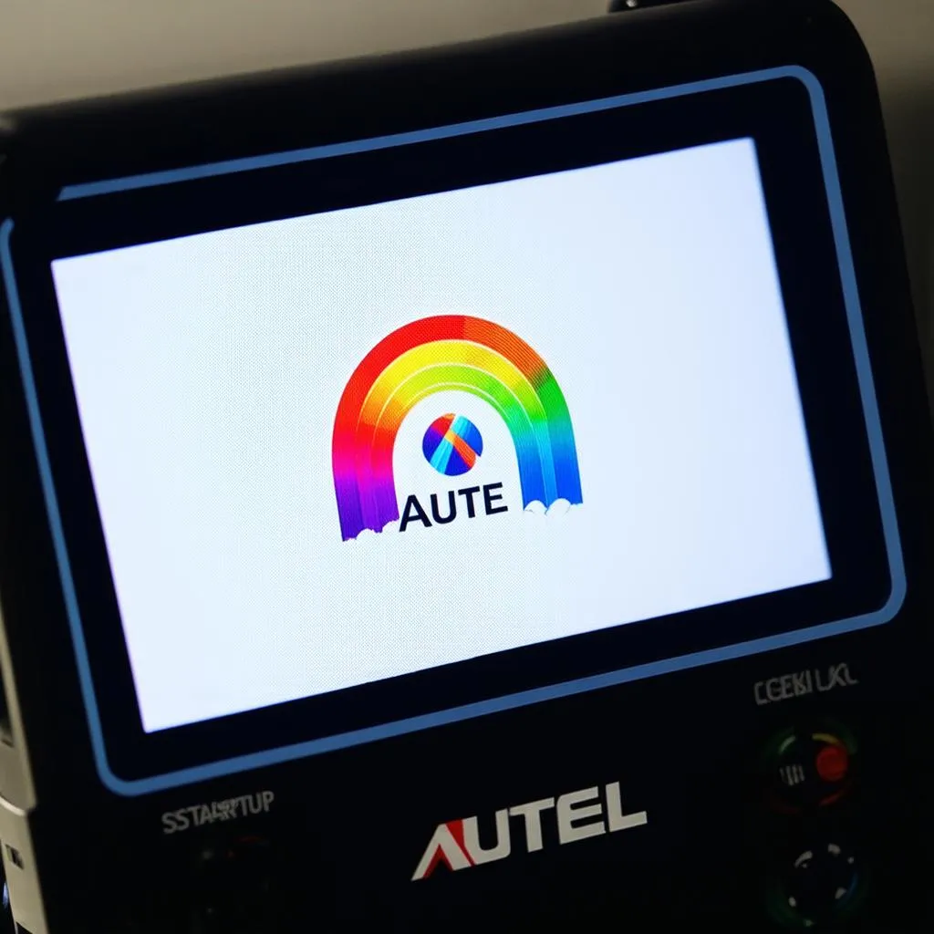 Autel Scanner Displaying Rainbow Sign