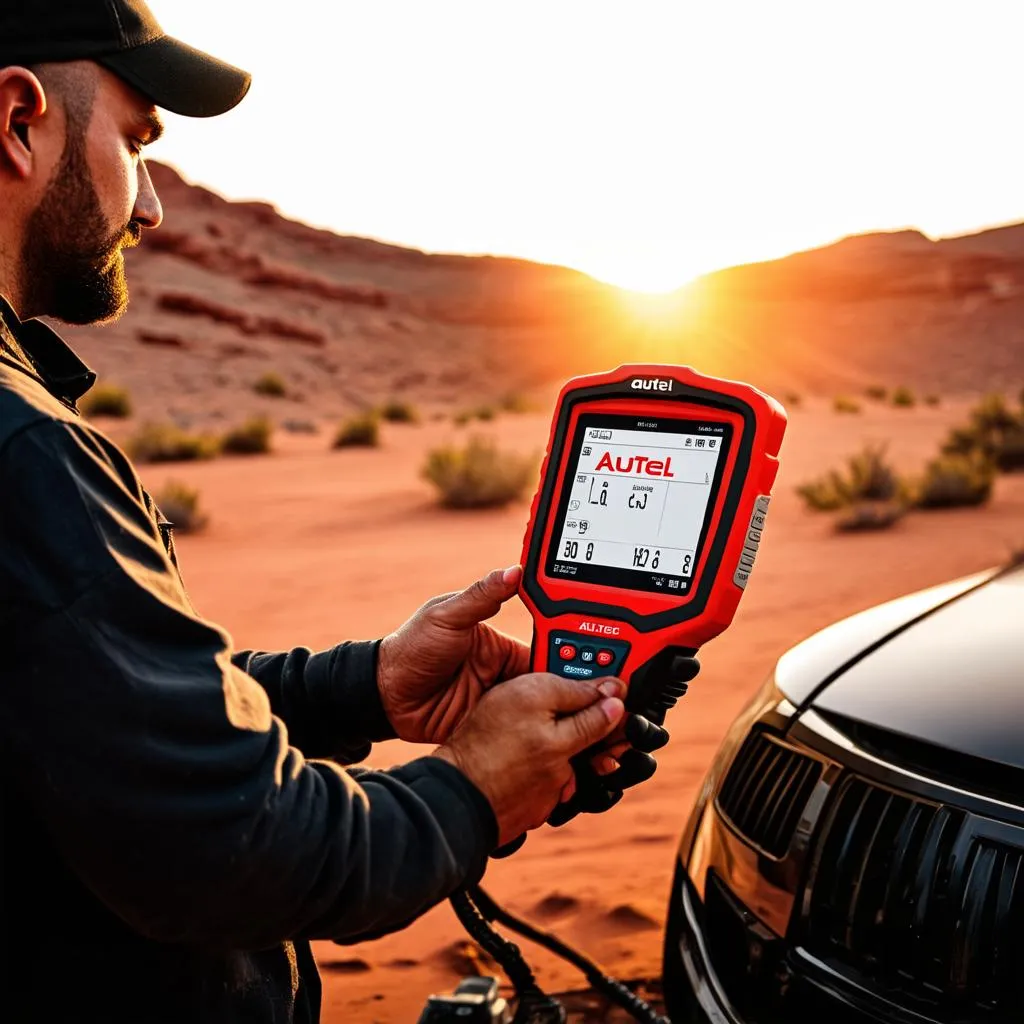 Autel Scanner in Rugged Terrain