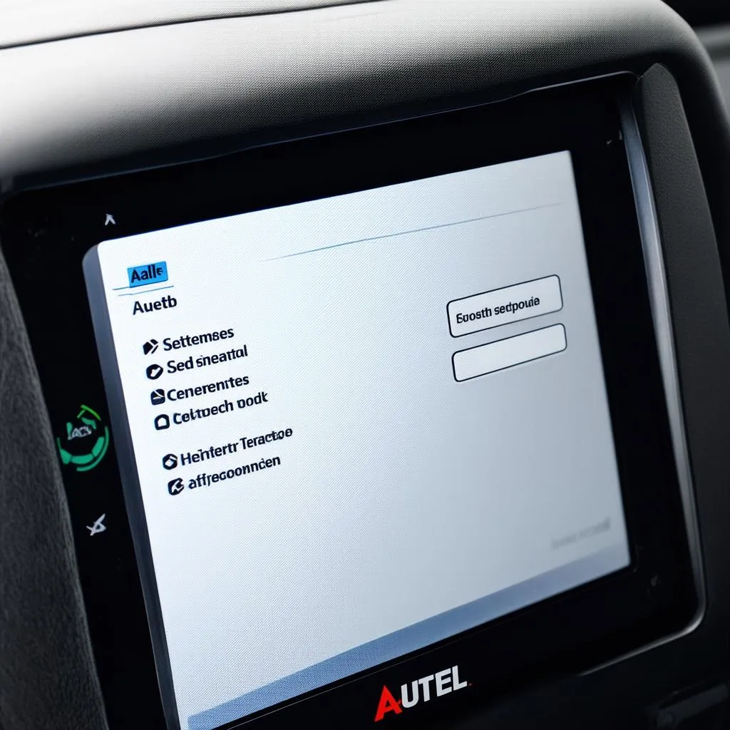 Autel Scanner Settings Screen