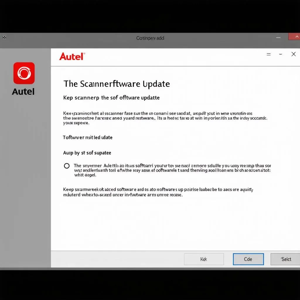 Autel scanner software update prompt