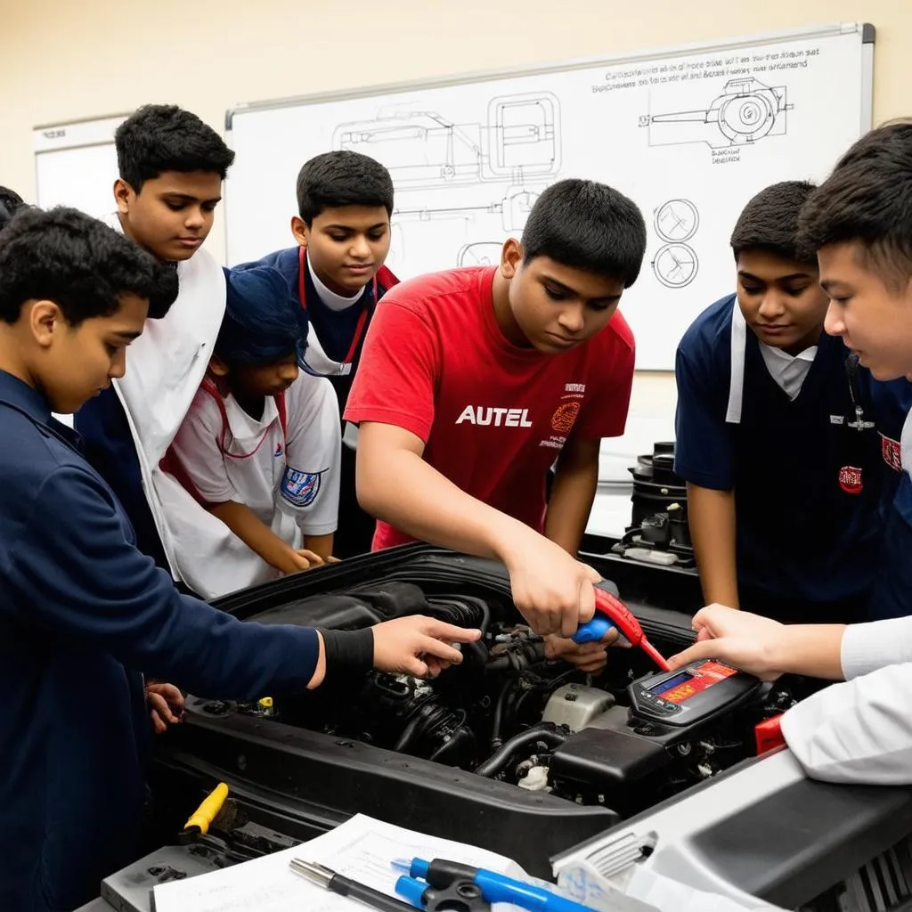 Autel Scanner in Students Hands