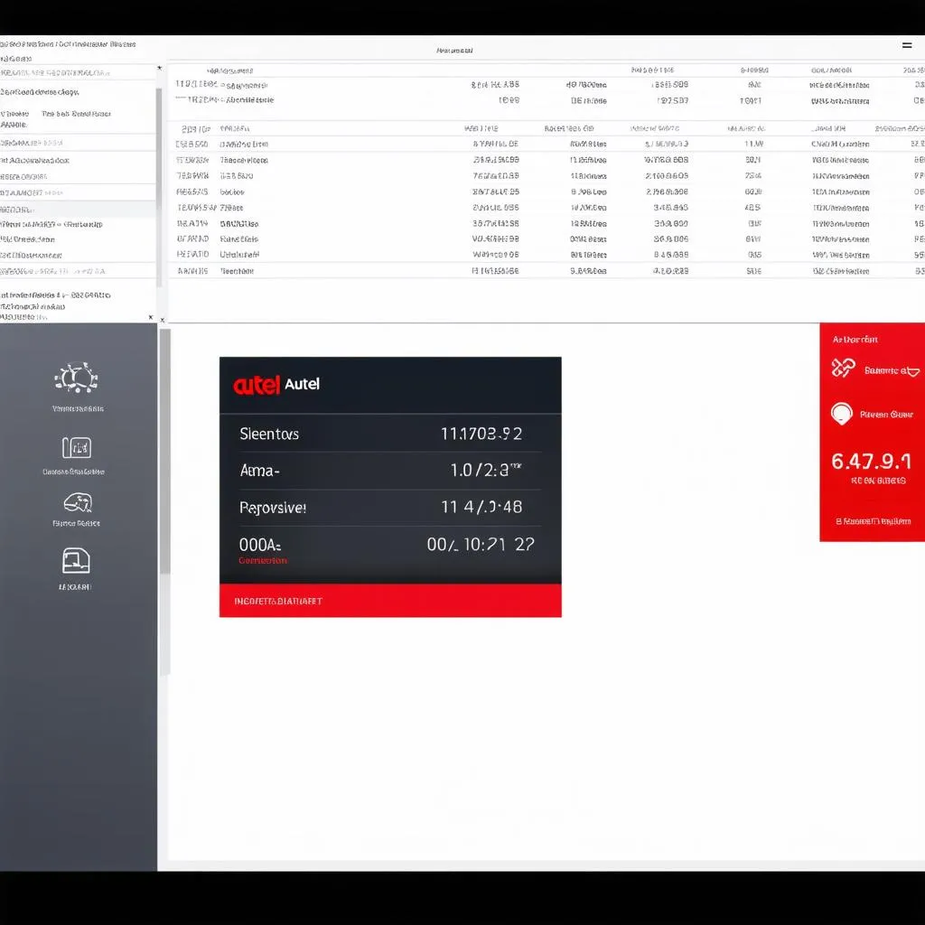 Autel scanner tool dashboard