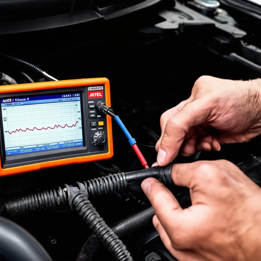 Autel 4 Channel Scope in Use