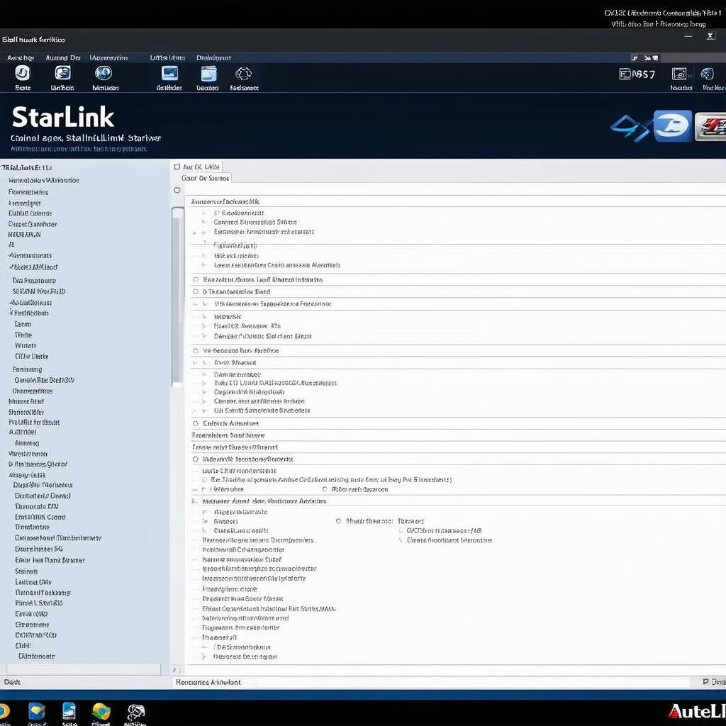 Autel Starlink software interface screenshot