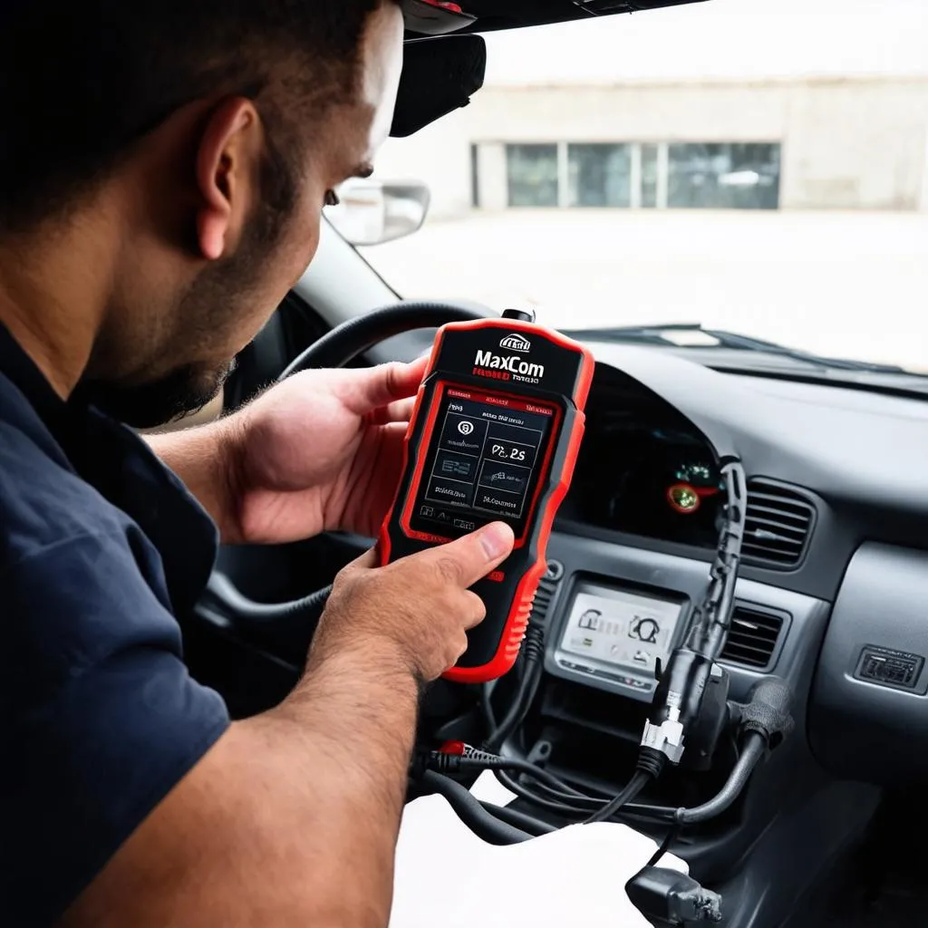 Autel Tester Connected to Car