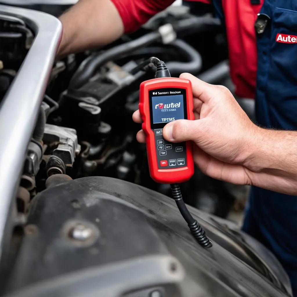 Autel TPMS Tool in Use