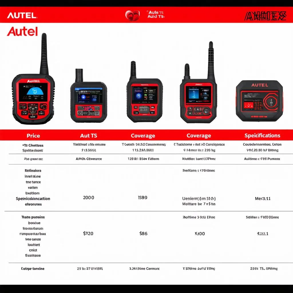 Autel TS model comparison