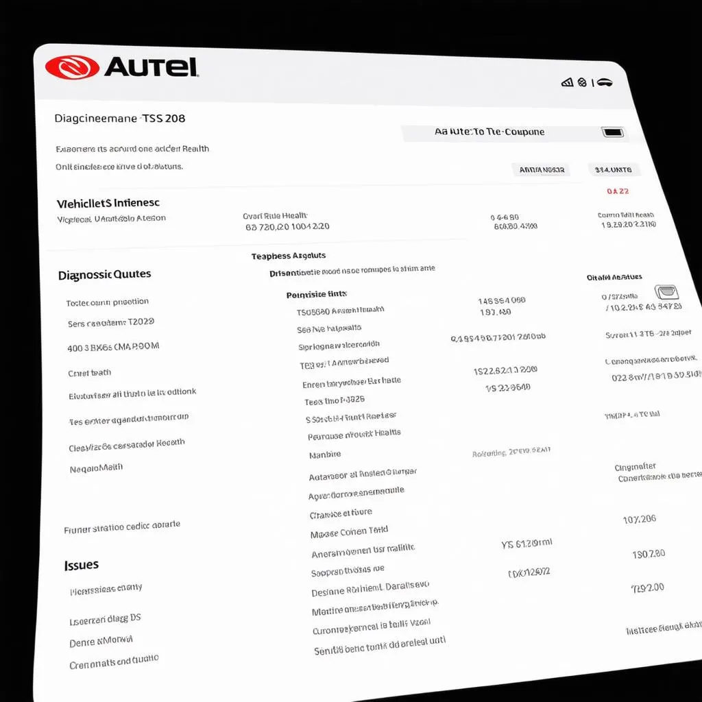 Autel TS208 Diagnostic Report