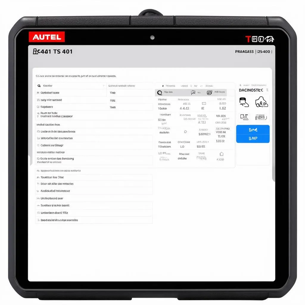 Autel TS401 User Interface