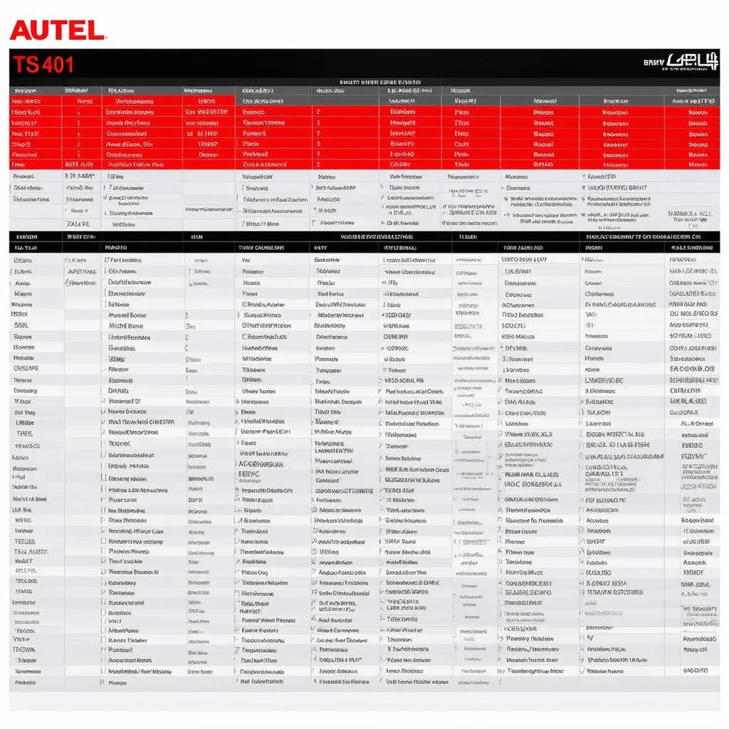 Autel TS401 Vehicle Coverage