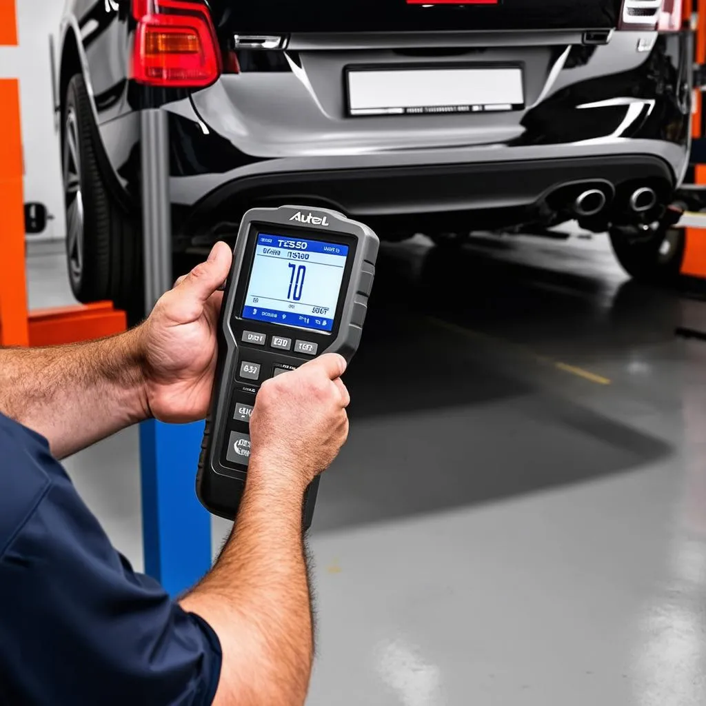 Autel TS508 TPMS Tool in Use