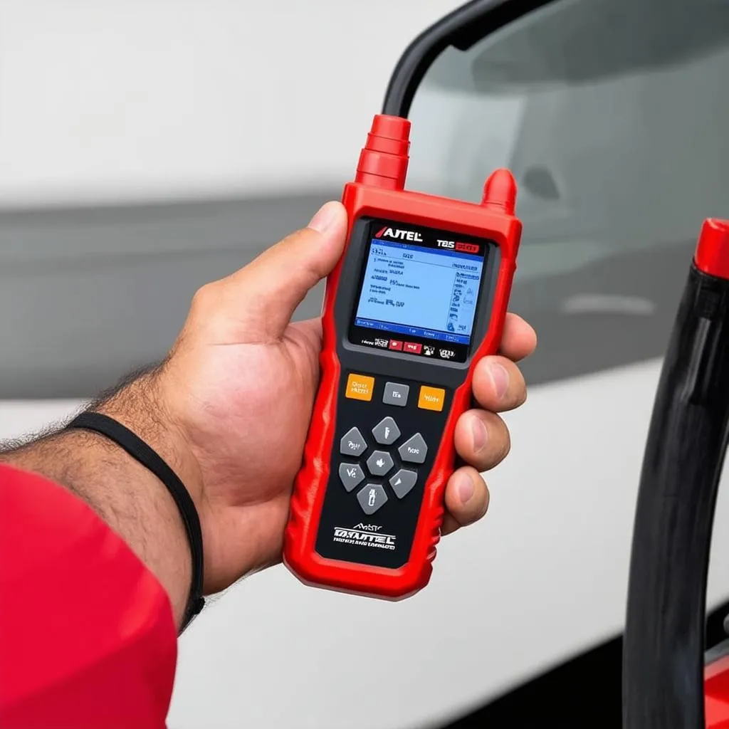 Mechanic Holding Autel TS508