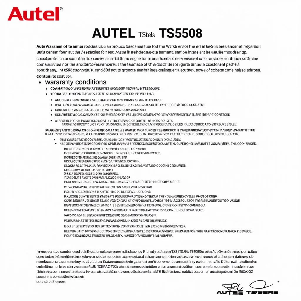 Autel TS508 Warranty