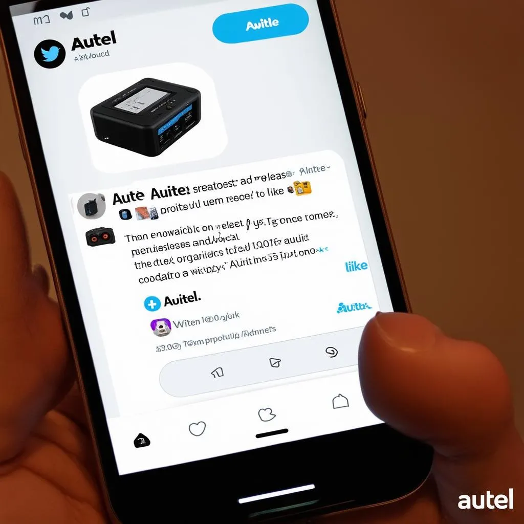 Autel's Twitter feed on a phone screen