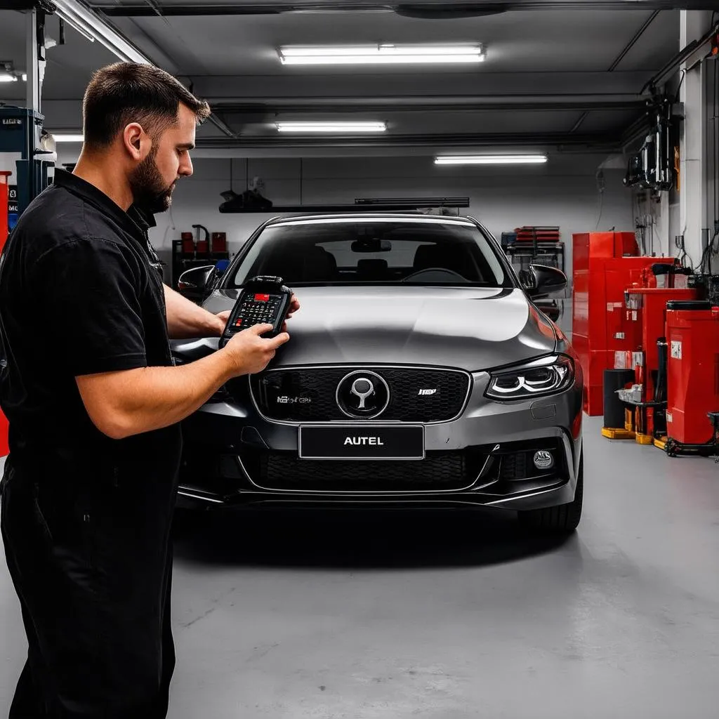 Autel MaxiSYS Ultra diagnosing a European car