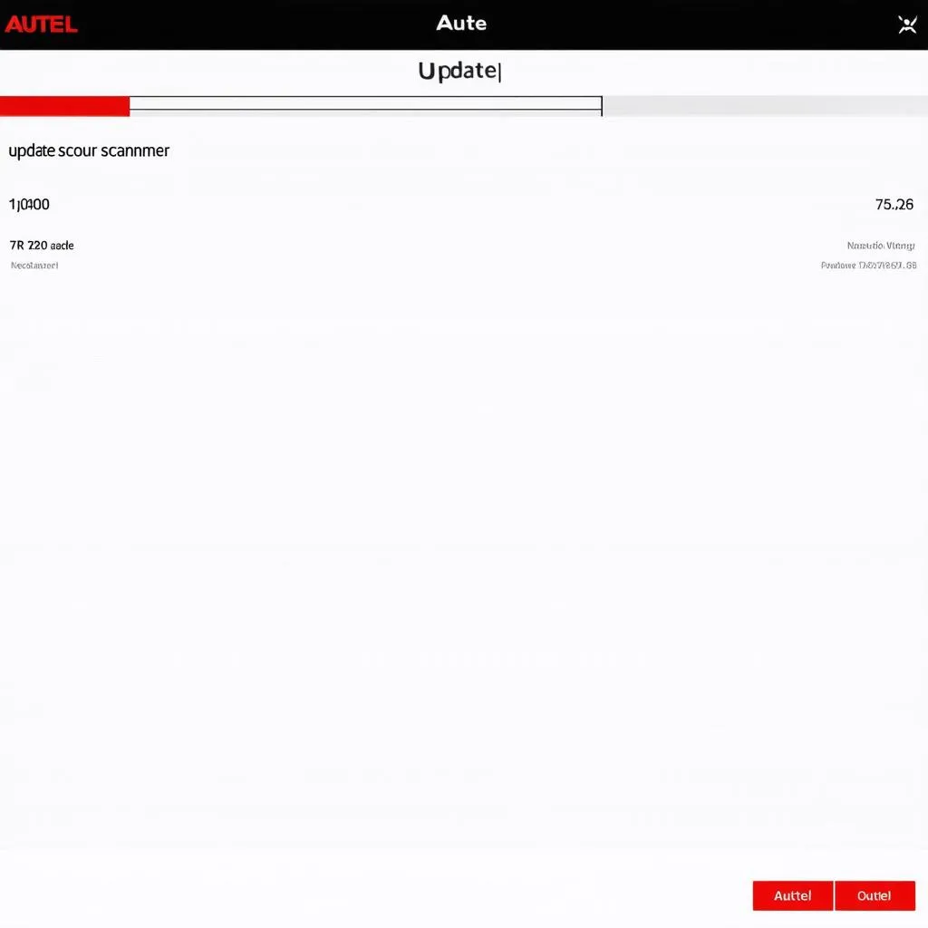 Autel scanner update screen