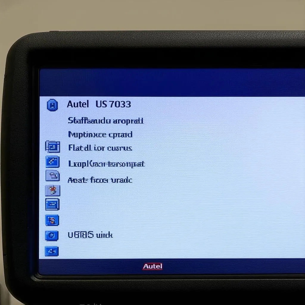 Autel US703 Menu