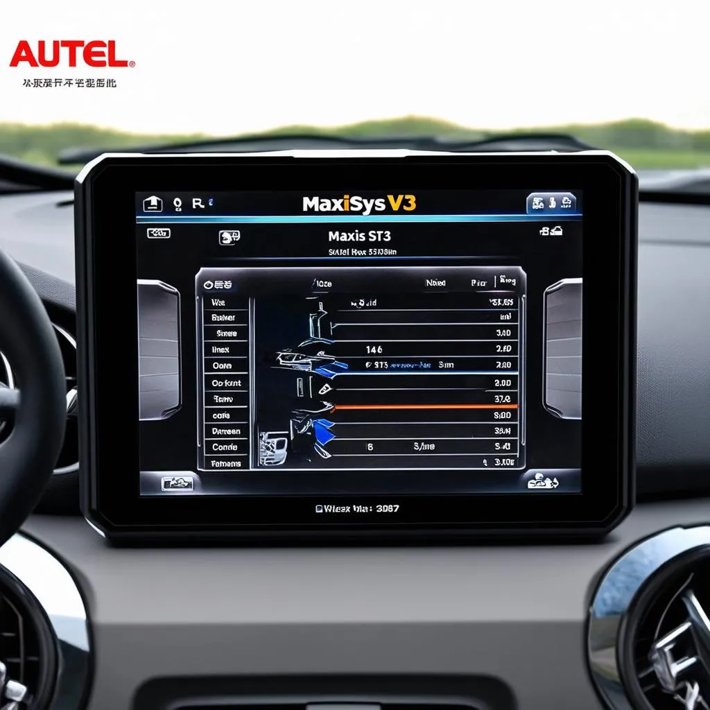 Autel MaxiSys V3 displaying car diagnostics