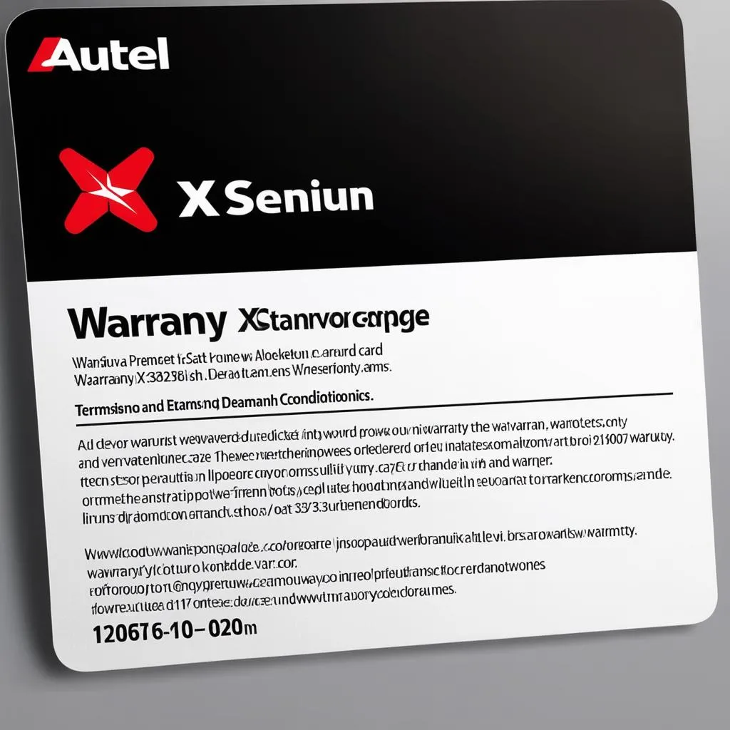 autel xstar premium warranty card