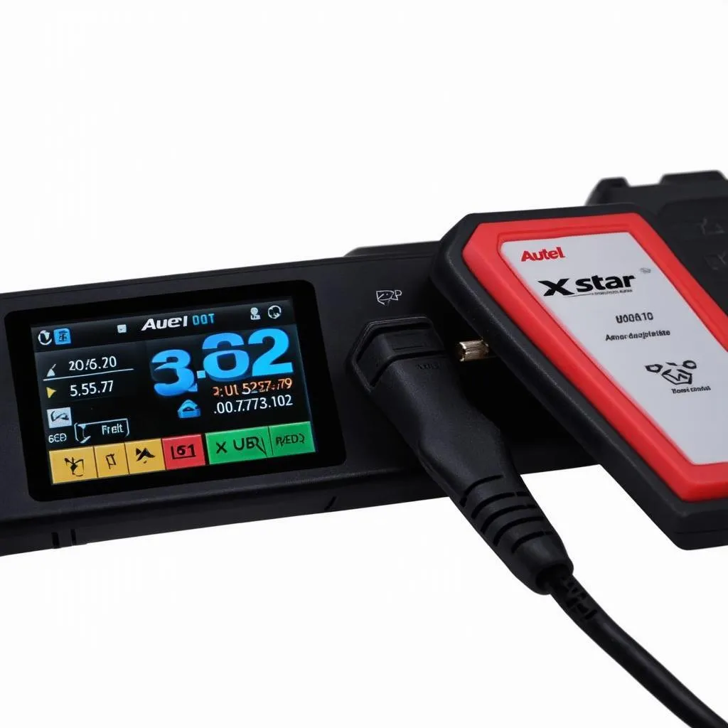 Autel X Star Diagnostic Tool Connected to a Car's OBD-II Port