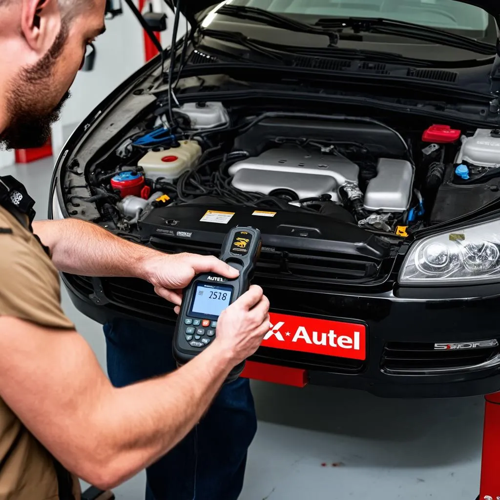 Mechanic using Autel X-Star