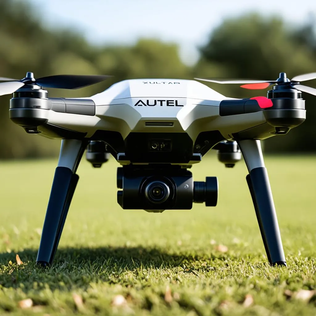 Autel X-Star Premium drone with wide landing gear attached