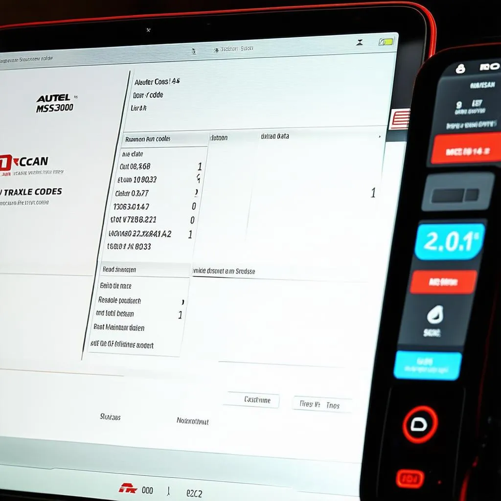 Autel MaxiScan MS300 Scan Tool Diagnostic Screen