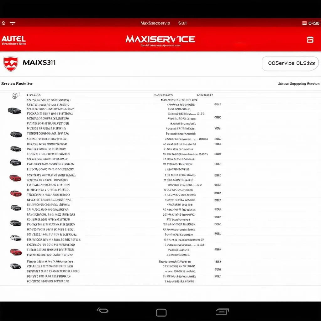 Autel MaxiService OLS301 service resetter screen