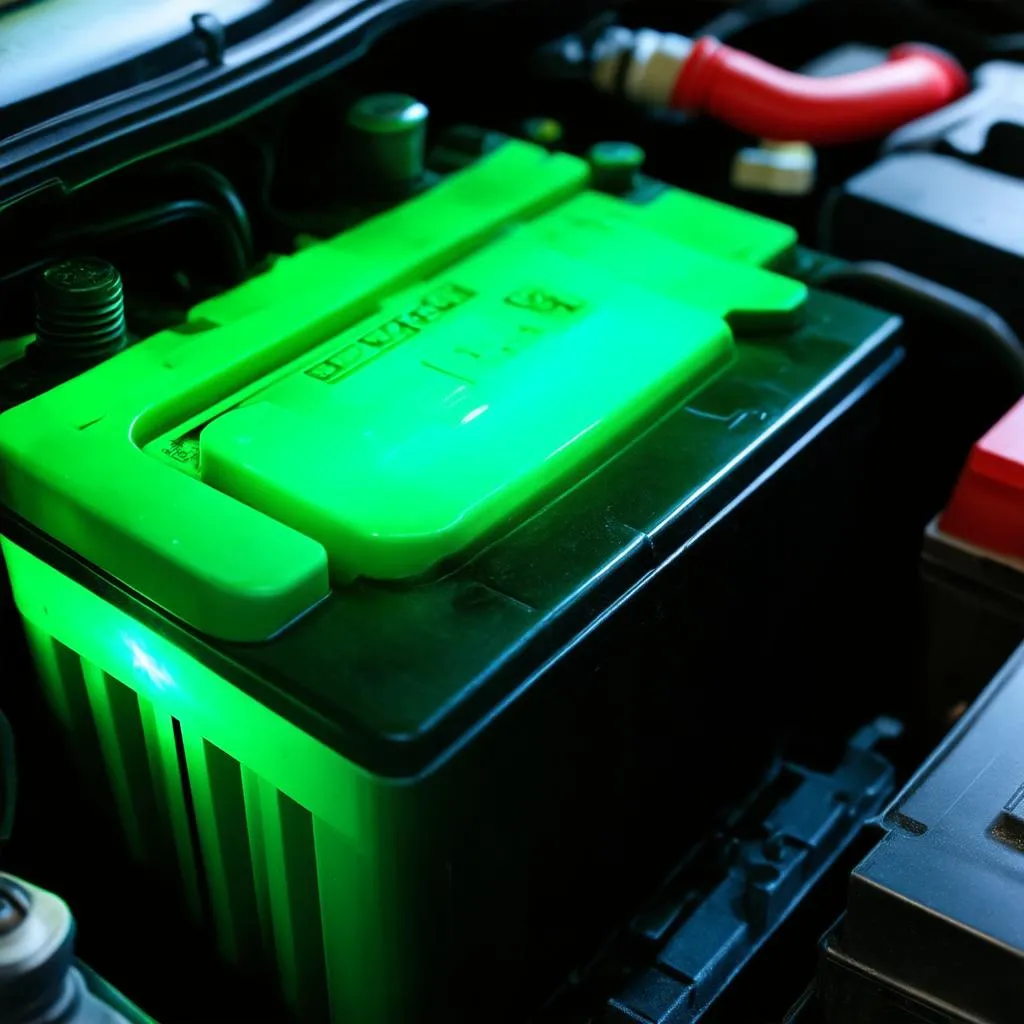 Healthy Car Battery Glowing