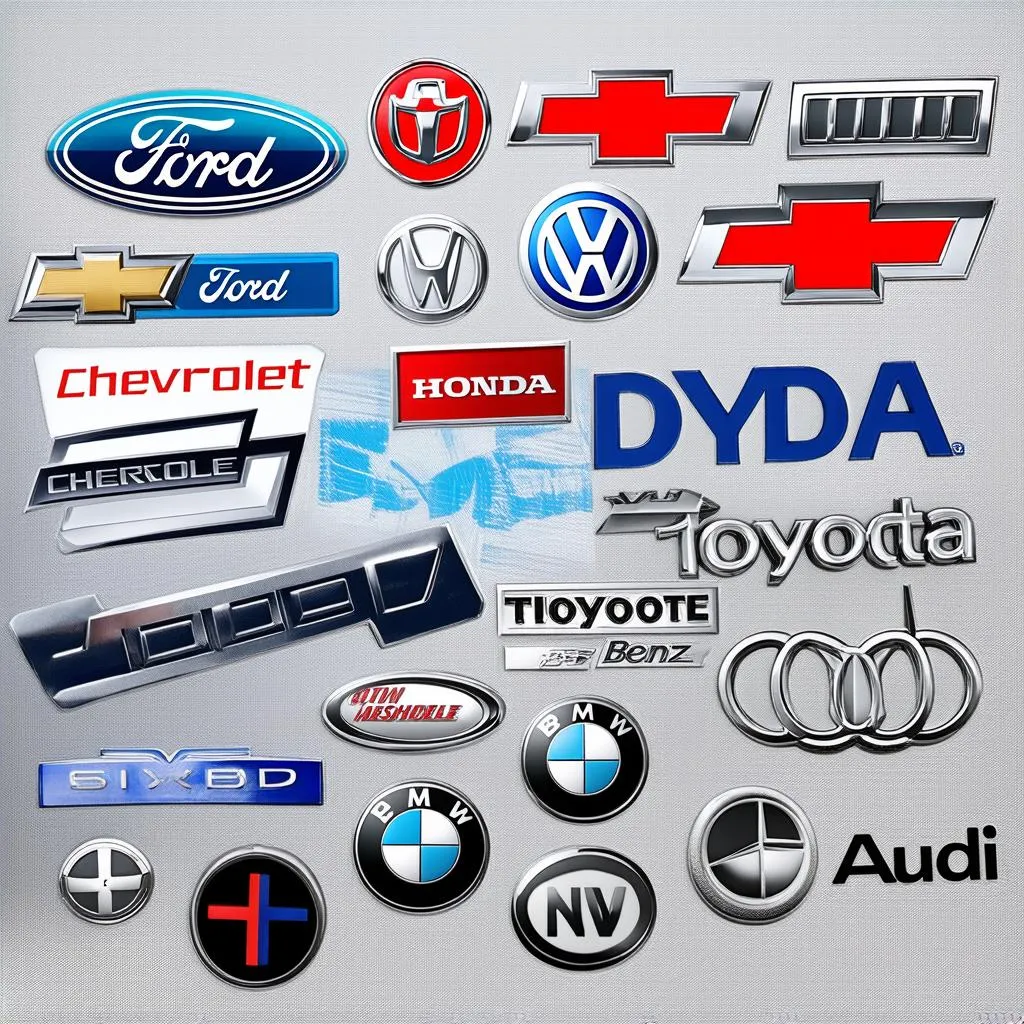 Logos of various car brands supported by Autel MaxiSys Elite