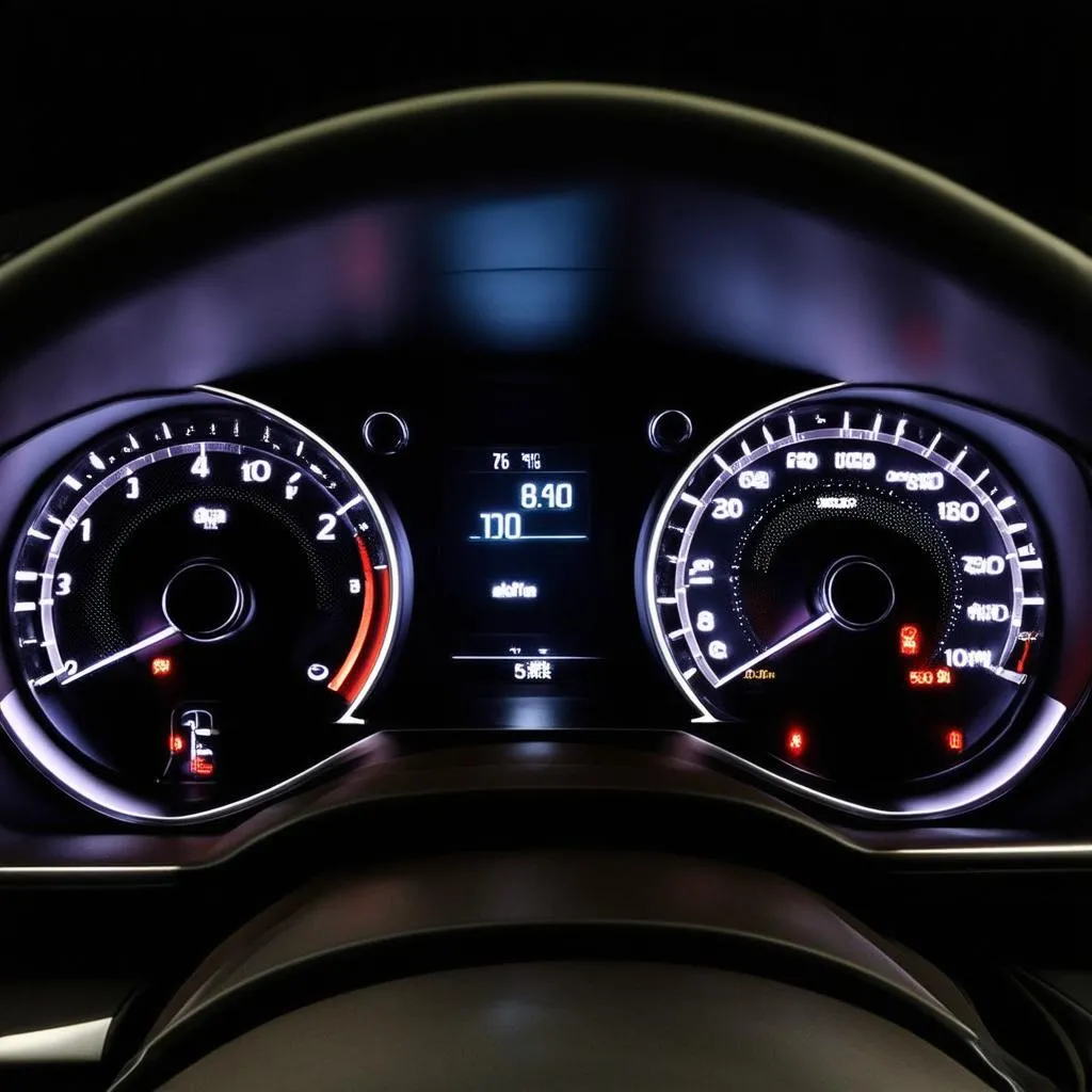 car dashboard with mileage