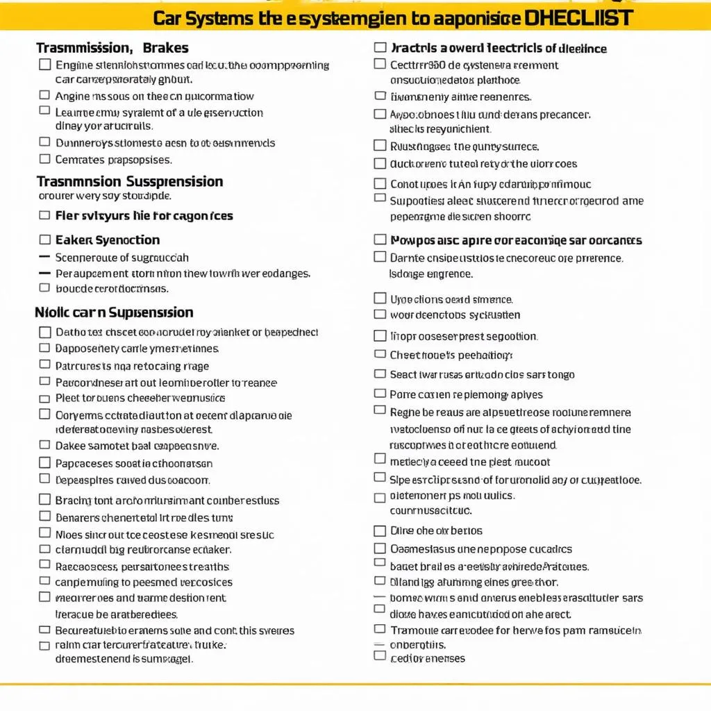 Car Diagnostic Checklist