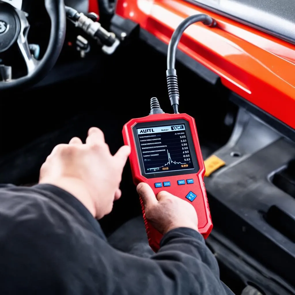 Car diagnostic process using an Autel scanner