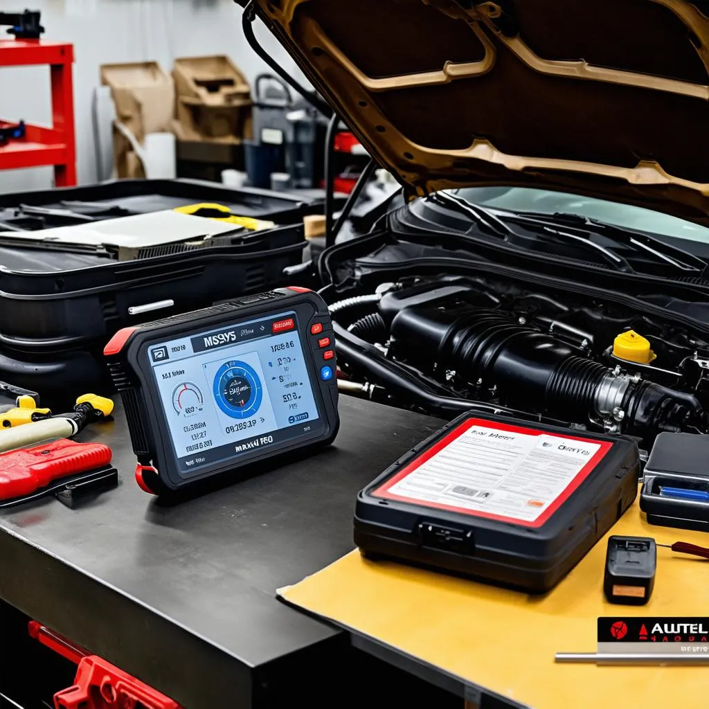 Car diagnostics and repair using the Autel MaxiSys MS906BT Pro and other tools.