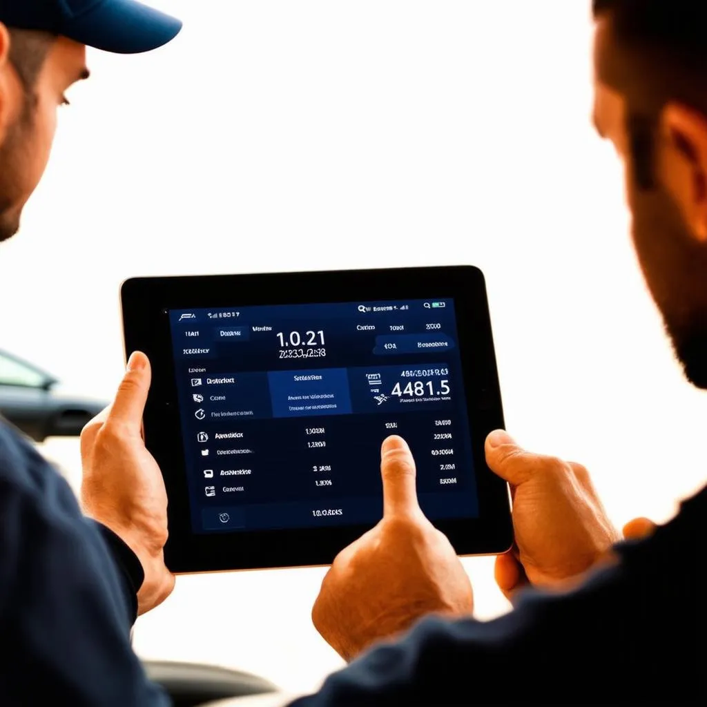 Car Diagnostics App on Tablet