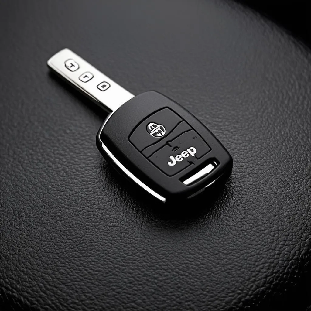 Car key with remote for a Jeep