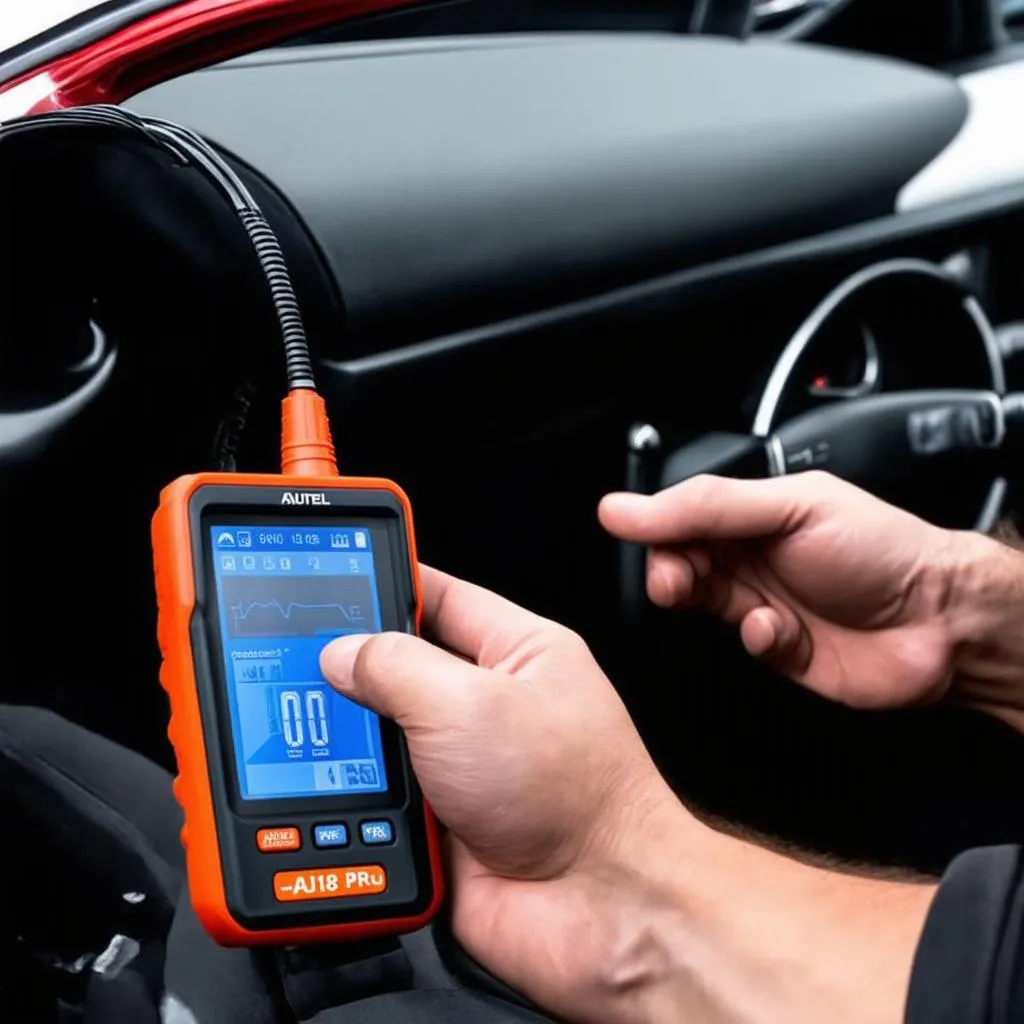 Car owner using Autel 808 Pro