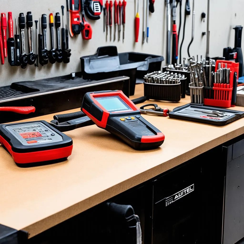 Car Repair Tools Organized Workbench