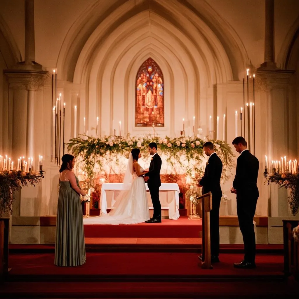 Church Altar Candles Wedding