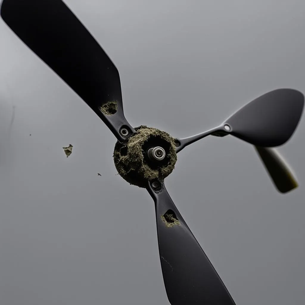 Broken drone propeller