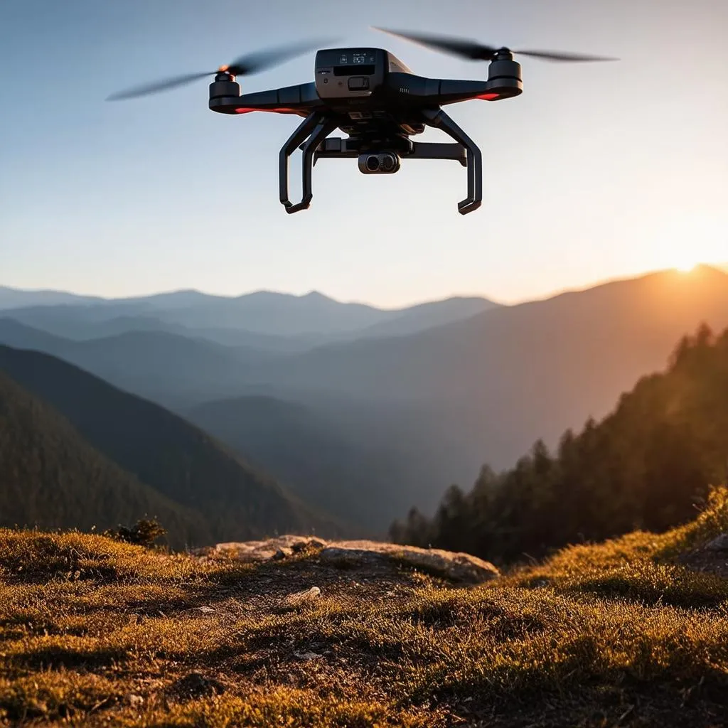 Drone Capturing a Mountain Vista