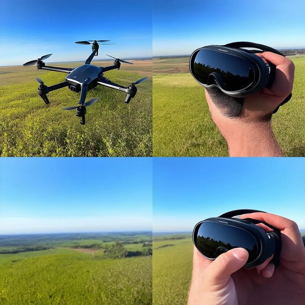 Drone in Flight with FPV View